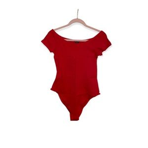 Wild Fable Off the Shoulder Red Bodysuit